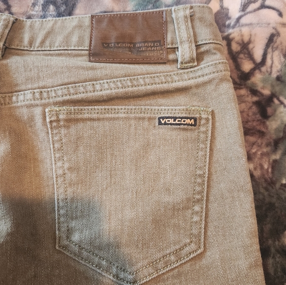 Volcom Stone Vorta Denim Skinny Jeans Khaki Tan Color Size 30x20 - Picture 8 of 11